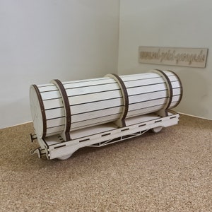 Railway Wooden Railway Bottle Wagon Tank Wagon (Digital File, Lasercut)