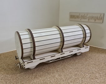 Railway Wooden Railway Bottle Wagon Tank Wagon (Digital File, Lasercut)