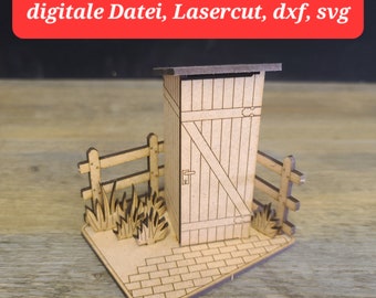 Toilet house, toilet, cash gift, laser cut file, for 3 mm material thickness, SVG, DXF