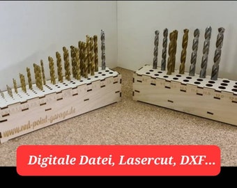 Bohrer, Bohrerständer, Magazin, dxf, ai, svg, lbrn (Digitale Datei, Lasercut)