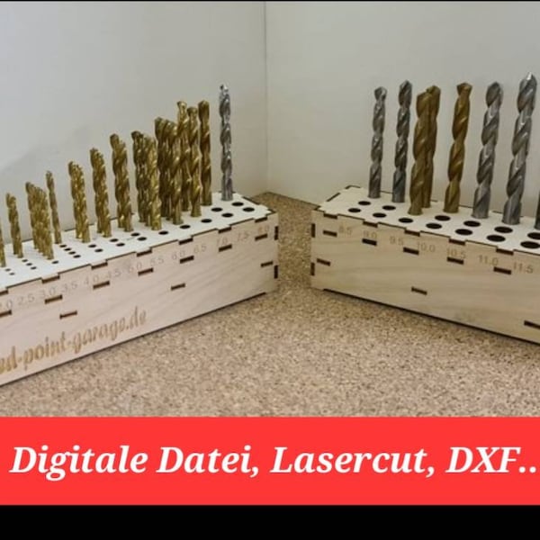 Bohrer, Bohrerständer, Magazin, dxf, ai, svg, lbrn (Digitale Datei, Lasercut)