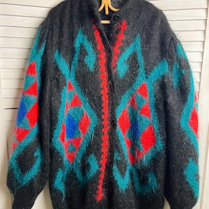 Vintage mohair 1980s boho cardigan