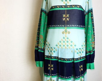 60s 70s vintage boho cottagecore retro dress uk 12
