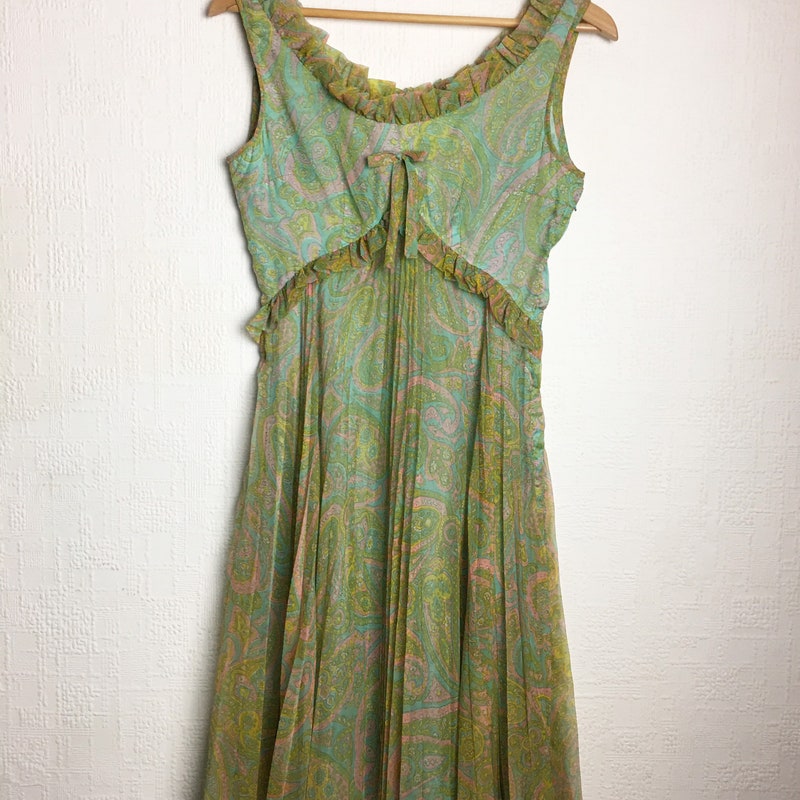 1970s Paisley Dress