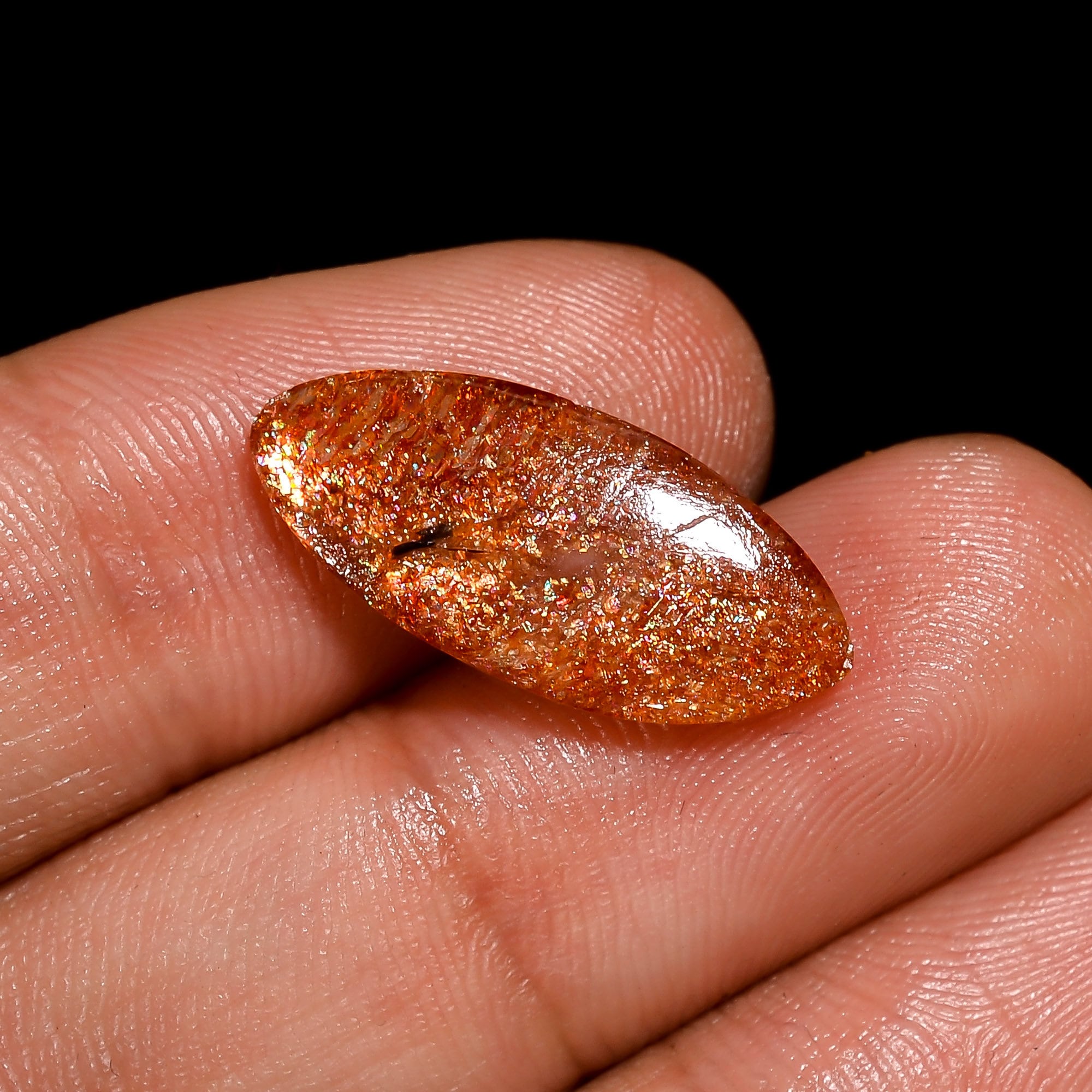 Attractive Top Grade Quality 100% Natural Sunstone Marquise Shape Cabochon Loose Gemstone For Making Jewelry 76.5 Ct 43X24X9 mm SZ-3486