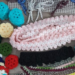 98 pieces Craft Kit, Pieces for Projects,Crocheted Lace, Vintage Crochet Lace, Lace Trim, Crochet Trim,