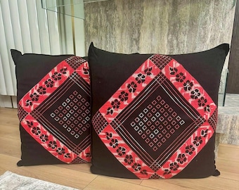 Broderad golvkudde i vintagestil, dekorativ kudde,