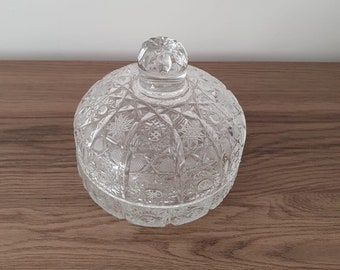 Vintage Cut Crystal Candy Bowl with Lid: Elegant Home Decor