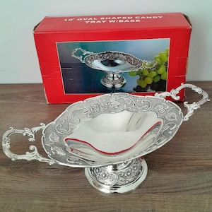Antique Silver Tone Bowl with Floral Design, Vintage Bowl, Table Centerpiece, Home Decoration, German Silver Plated Bowl for Candy,