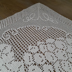 Vintage White Crochet Doily: Handmade Cotton Lace Centerpiece