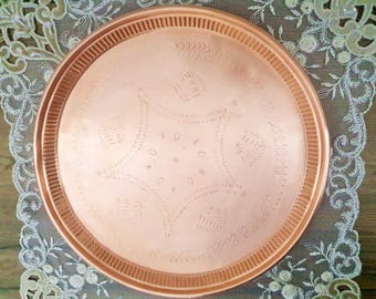 Vintage Copper Tray, Kitchen Decor
