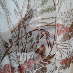 One Panels Vintage gordijn met bloemenprint, vintage bloemengordijnpaneel voor één raam, bloemengordijn,