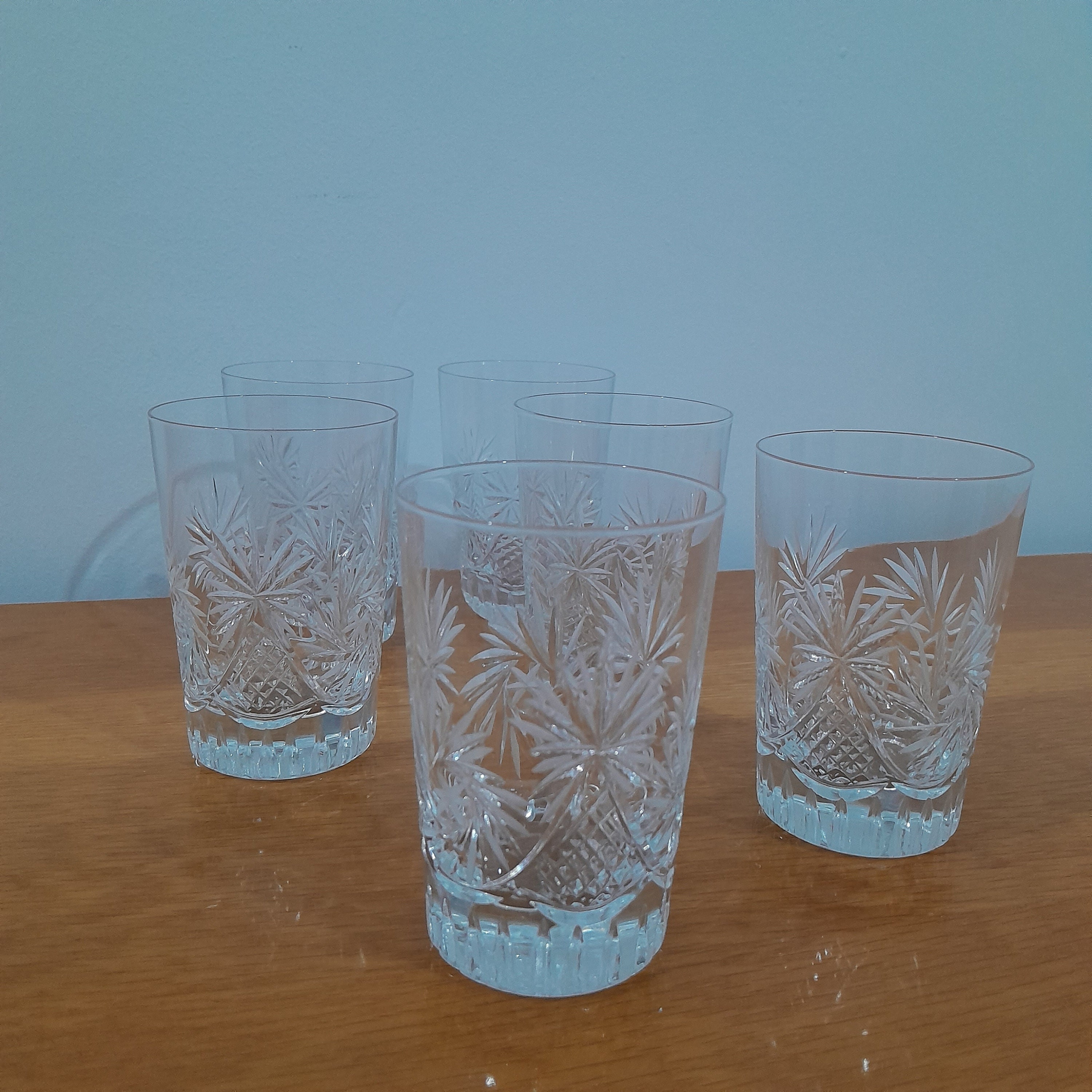 Crystal Cut Drinking Glasses, Vintage Drinking Glasses, 6 Piece Drinking Glasses Set - Etsy