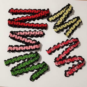 A Set of 5  Crocheted Lace, Vintage Crochet Lace, Lace Trim, Crochet Trim,