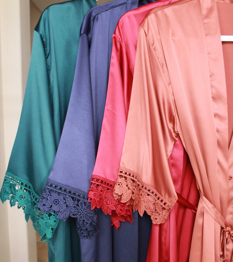 SET OF 11satin Bridesmaid Party Robesbulk Discount Kimono Etsy