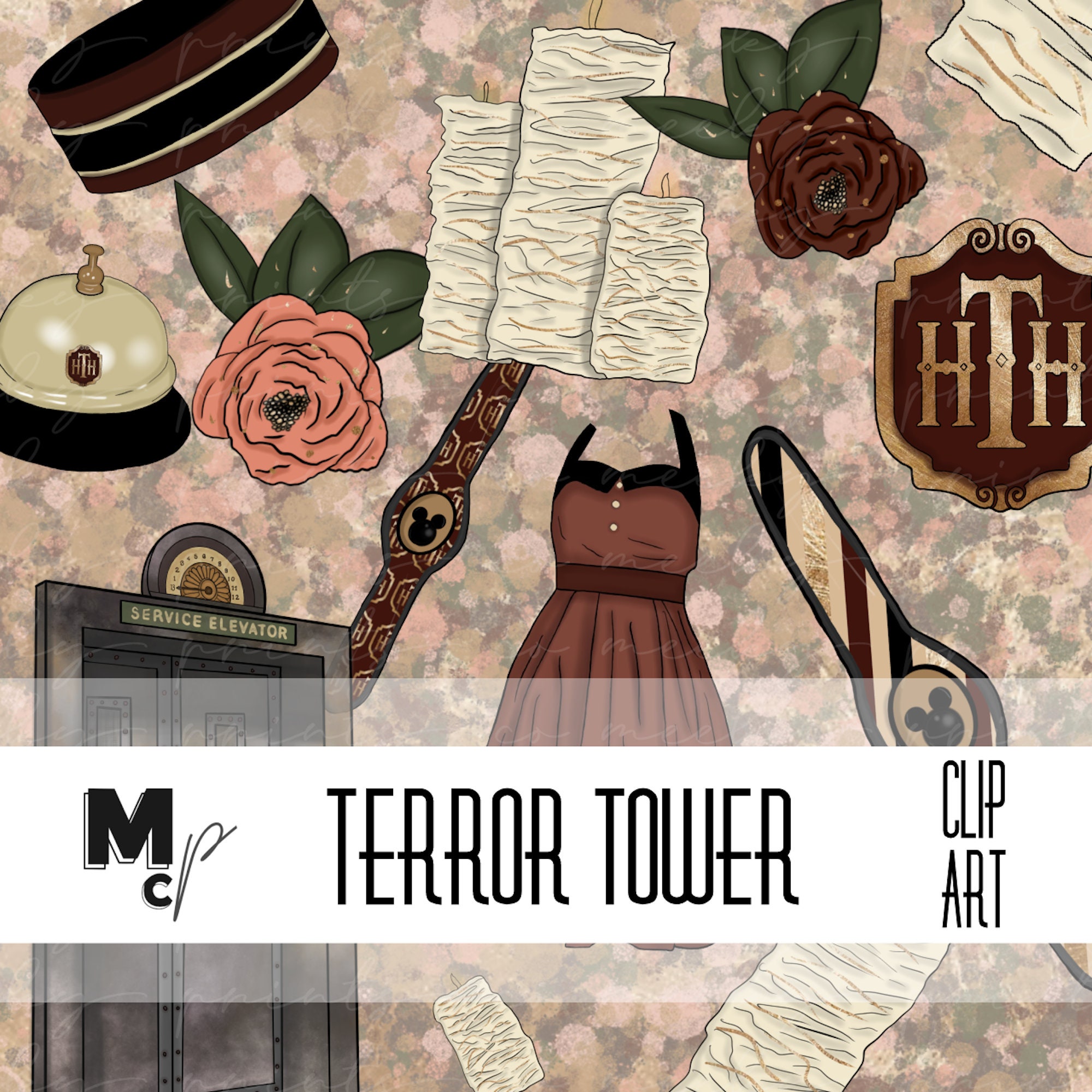 Terror Tower Clip Art Pack // Clip Art Tower of Terror Planner | Etsy