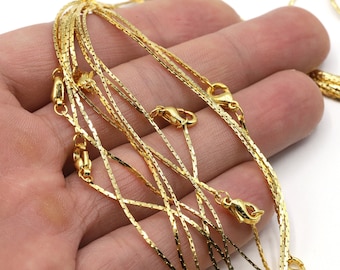 Vergoldete Schlangenkette 40cm, Fertig Kette • 12 Stück • Fertig Halskette, Kette für Halskette