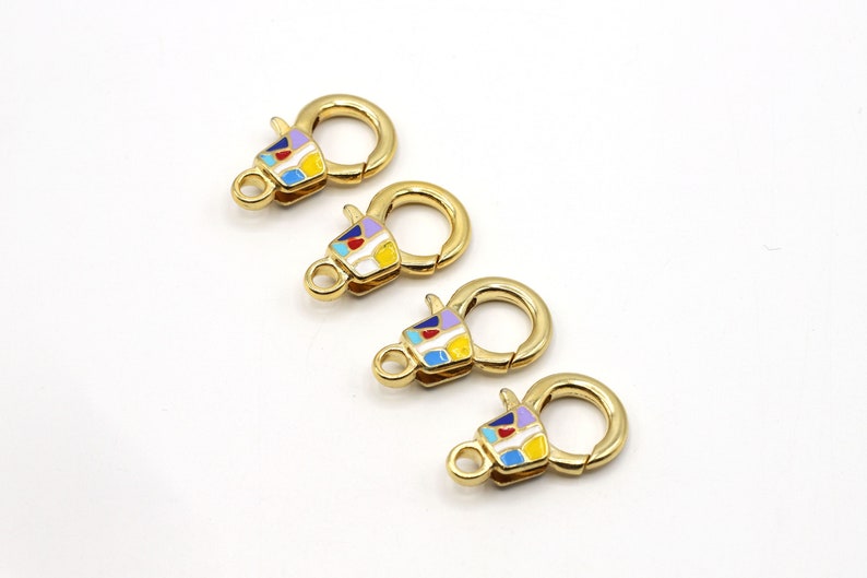 24k Gold Plated Colorful Lobster Clasp 14x23mm Gold Clasp Etsy