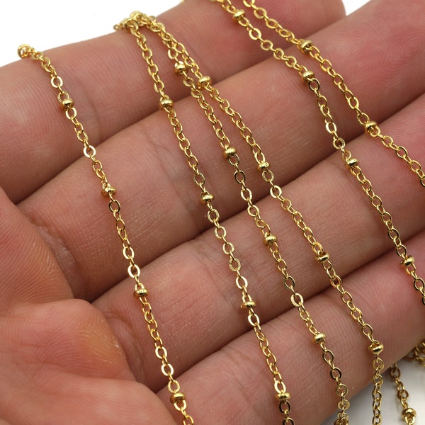 24K Gold Plated Satellite Ball Chain 2mm・Thick Chains・Chain for Necklace