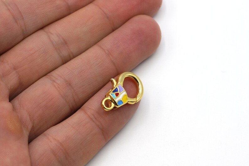 24k Gold Plated Colorful Lobster Clasp 14x23mm Gold Clasp Etsy