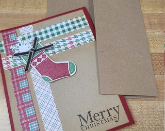 Hand Made Christmas Stocking Card