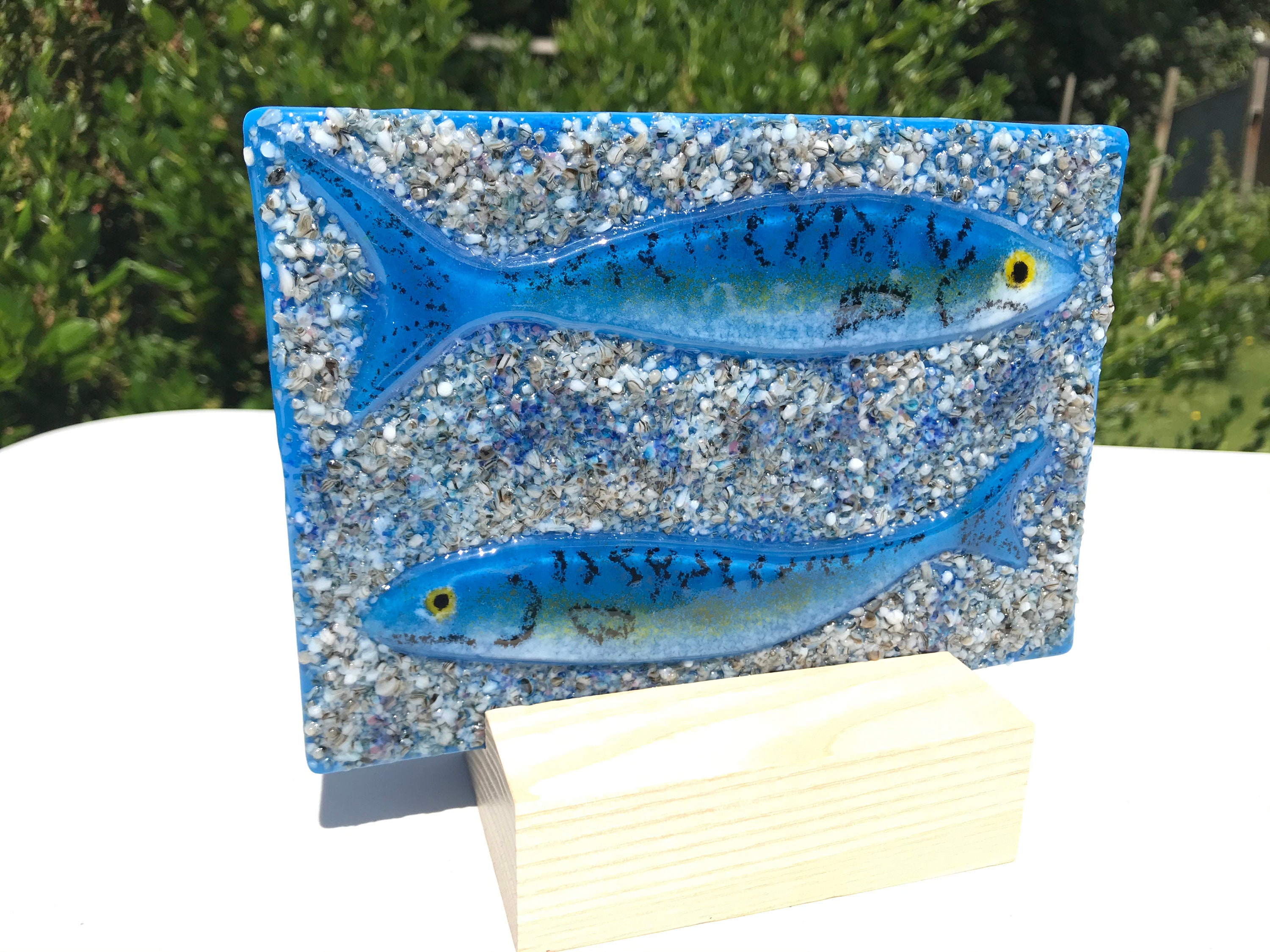 Fish in the sea in fused glass made in Cornwall UK Etsy