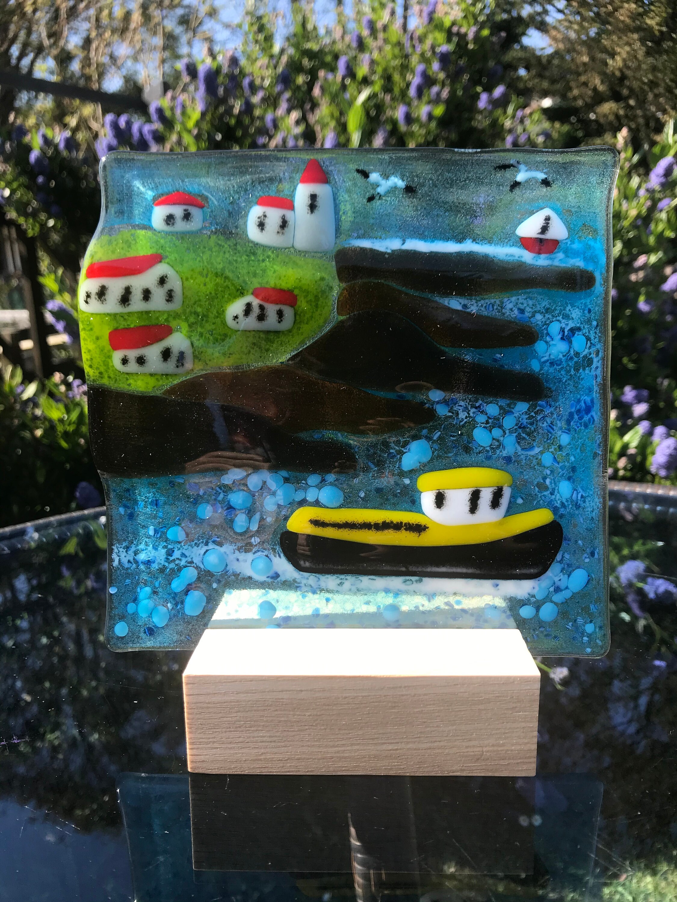 Leaving the Harbour in Fused Glass Made in Cornwall UK Etsy UK