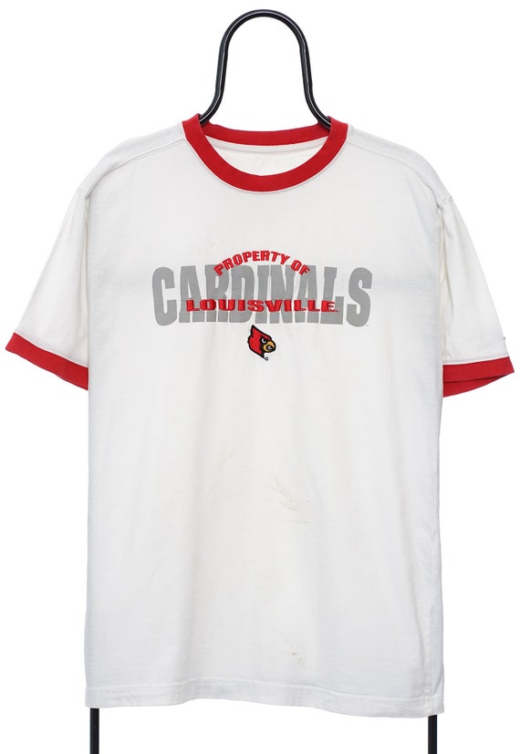 Vintage Louisville Cardinals Spellout White Tshirt Medium 