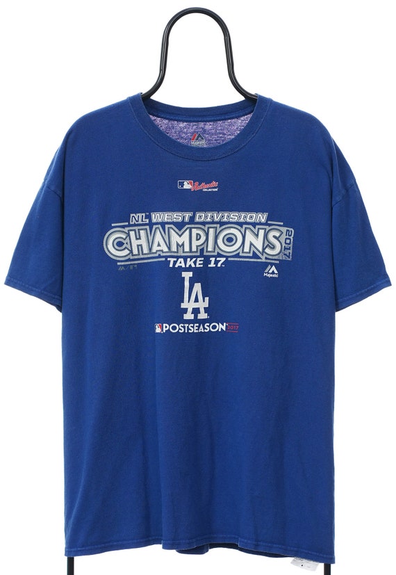 AtlasVintageGB Majestic MLB La Dodgers Blue Graphic Tshirt - Large