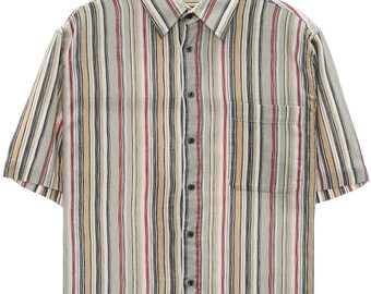 Vintage Basic Line Beige Striped Shirt - Medium