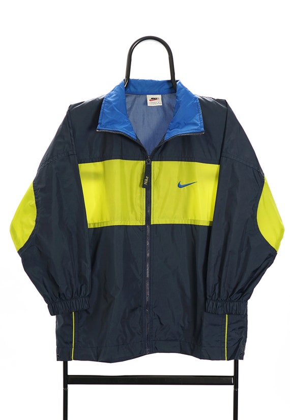 Nike Navy y Lime Tracksuit Jacket Mujer X Pequeña - Etsy España