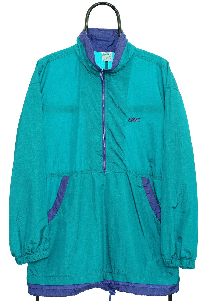 Vintage 90s Bike Green Windbreaker Jacket Medium Etsy UK