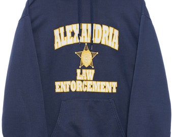 Vintage Champion Alexandria Law Navy Hoodie - Medium