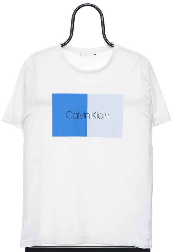 Calvin klein logo t shirt women's white sale