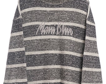 Vintage Maui Blue Striped Grey Knitted Jumper
