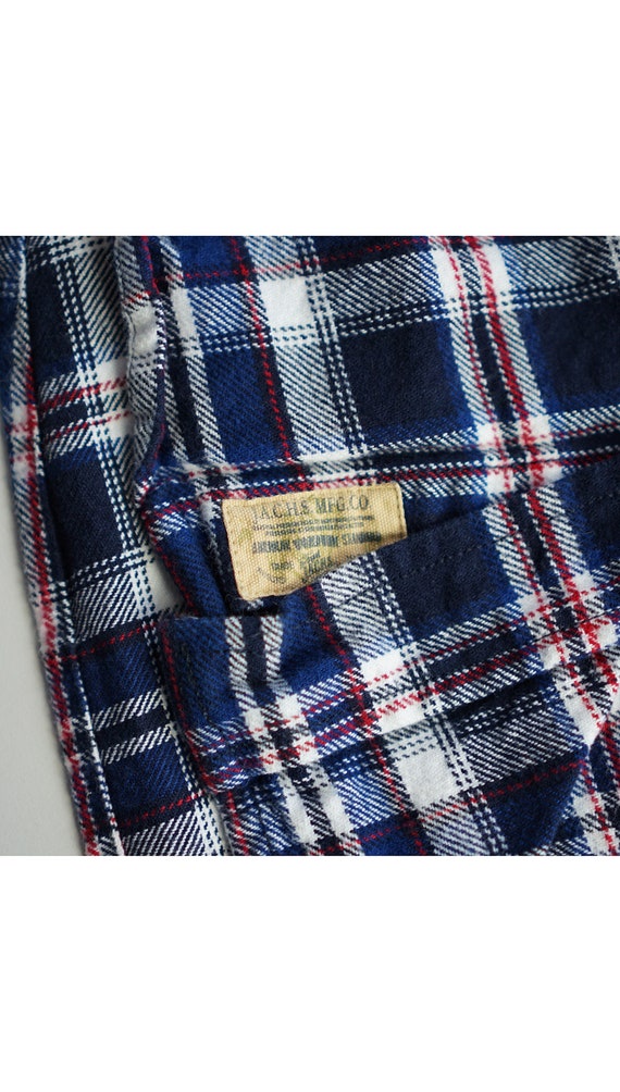 Vintage Navy Jachs Camisa de franela a cuadros Mediana Etsy España