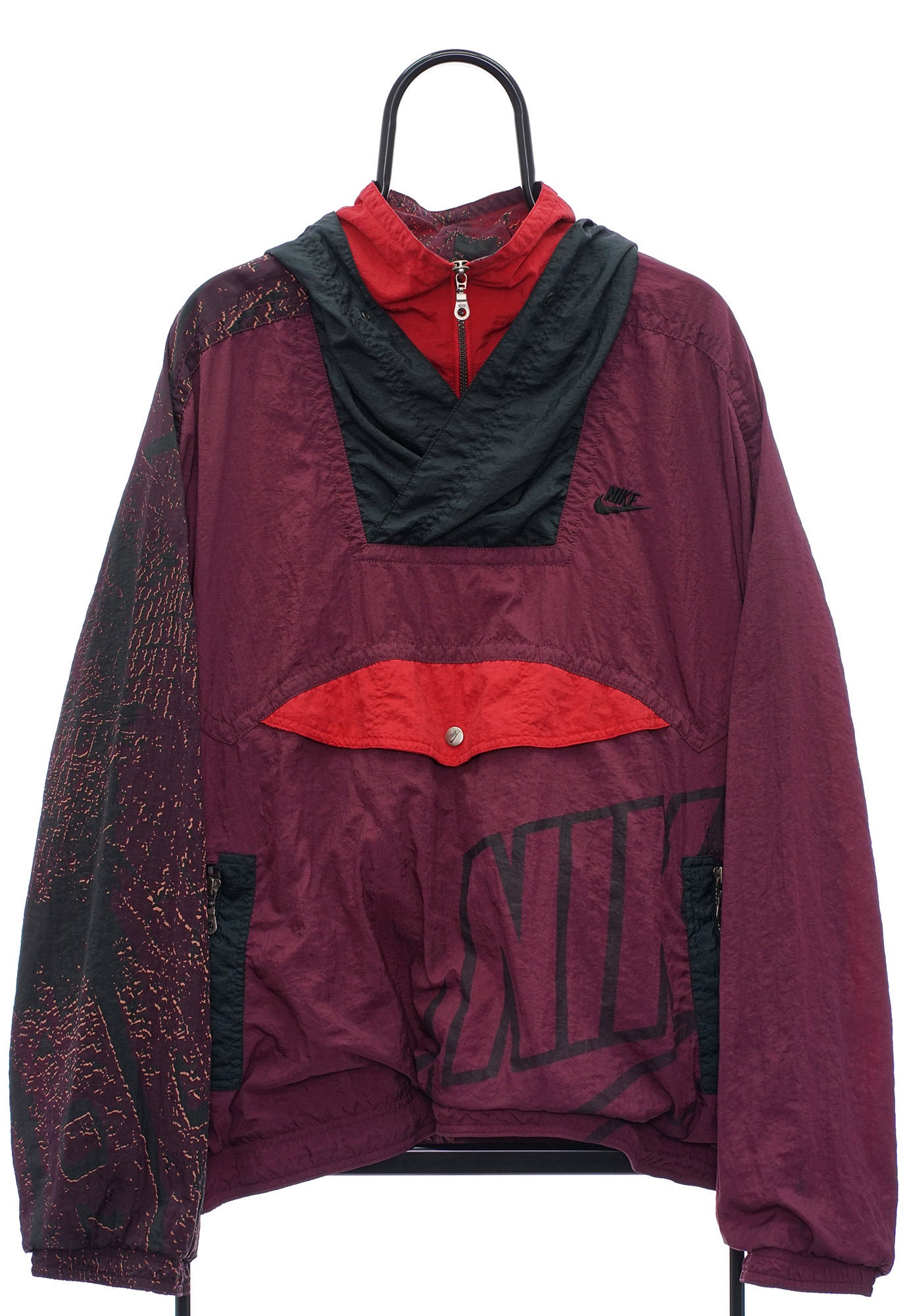 Maroon pullover best sale windbreaker