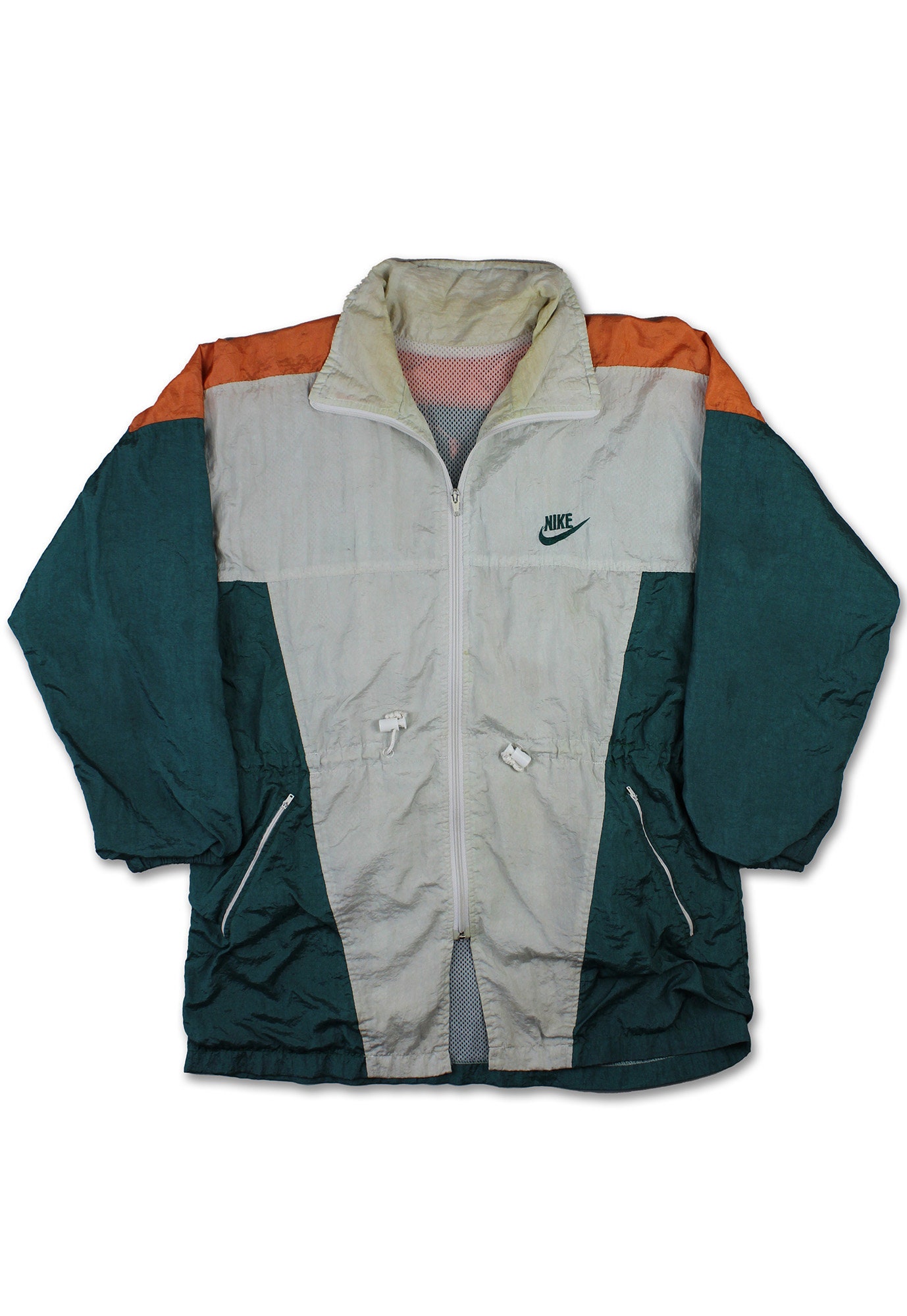 Nike Cream Green & Orange Tracksuit Top Medium - Etsy Norway