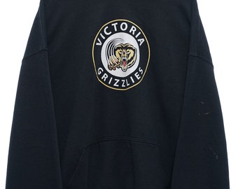 Vintage Victoria Grizzlies Graphic Black Hoodie - XX Large