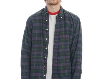 Vintage Creation M Navy Checked Flannel Shirt - X Large