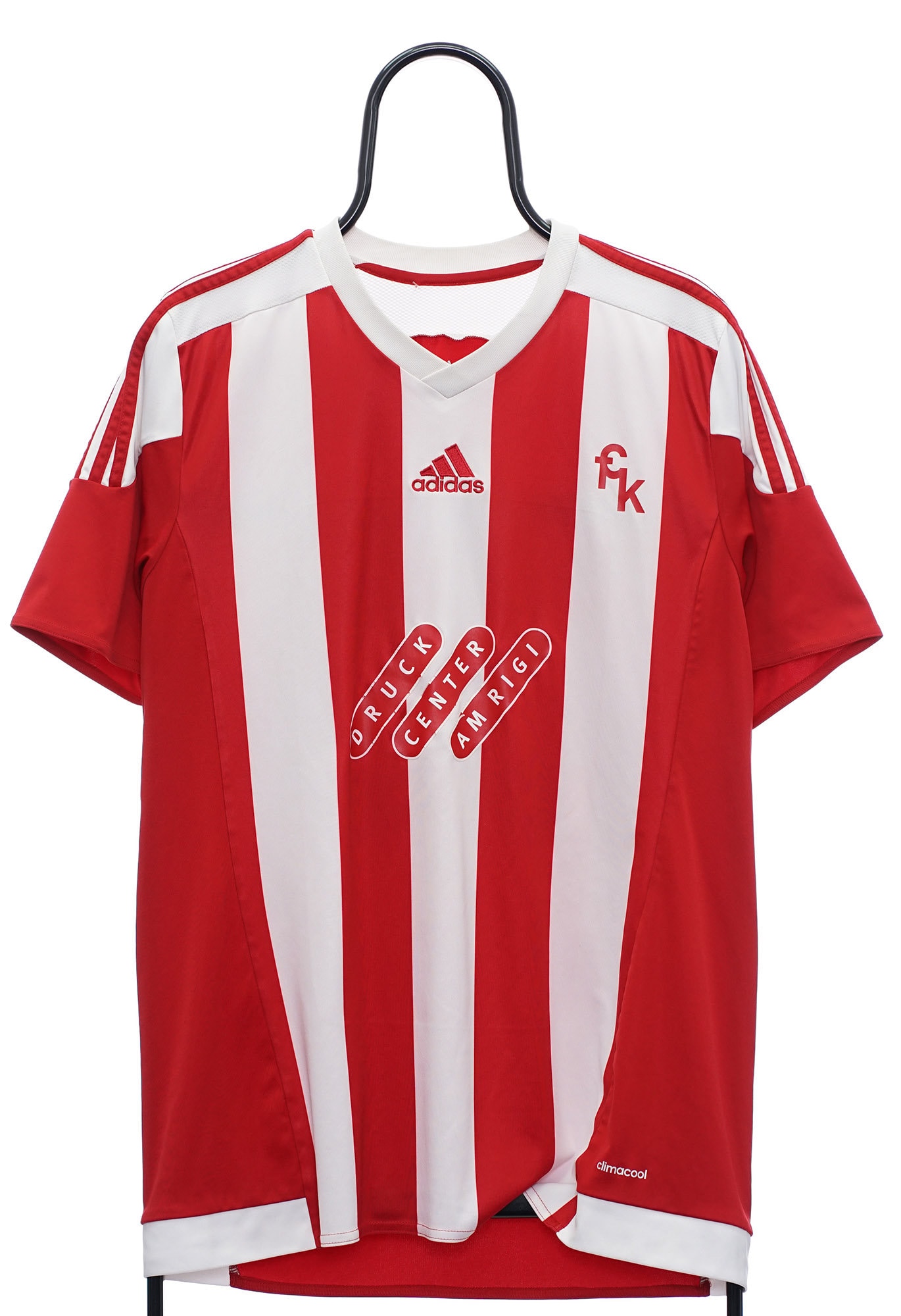 Vintage Adidas FC Kaiserslautern Sports Striped Red Football Shirt