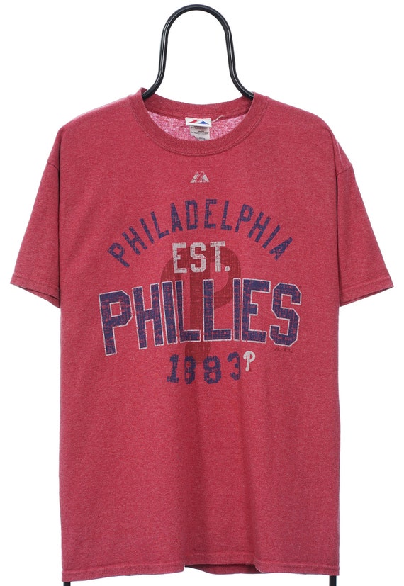 Philadelphia Phillies 1988 Throwback Maroon T Shirt by Majestic