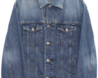 Vintage Mavi Button Up Trucker Style Seam Blue Denim Jacket - Medium