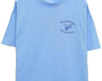 Vintage Georgetown Elementary Graphic Cotton Blue TShirt - X Large