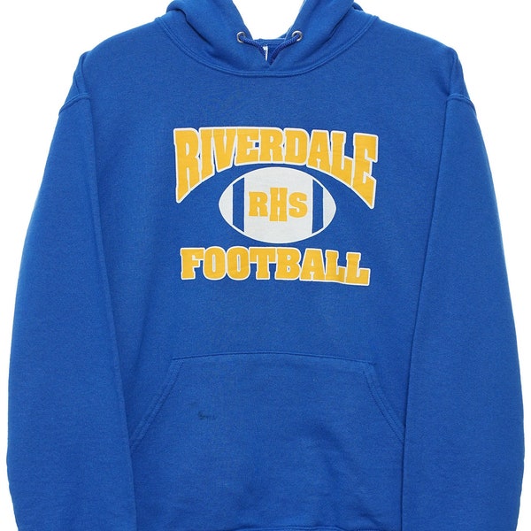 Vintage Riverdale Football Graphic Blue Hoodie - Small