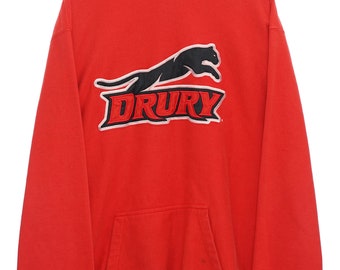 Vintage Drury Heavyweight Steve & Barrys Sportswear Red Hoodie - XX Large