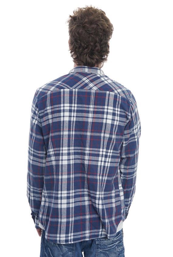 Camicia Vintage Clayton Blue Check Flannel Medium Etsy Italia