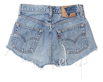 Vintage Levis Blue Denim Cut Off Shorts - Womens W27