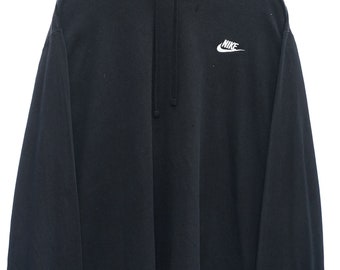 Vintage Nike Sportswear Logo Lightweight Pullover Black Hoodie - X Large