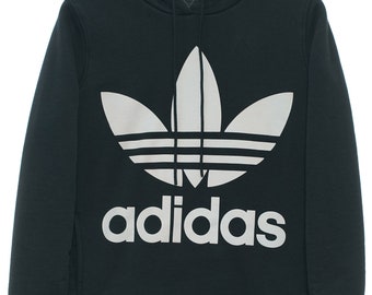 Adidas Black Logo Hoodie - X Small